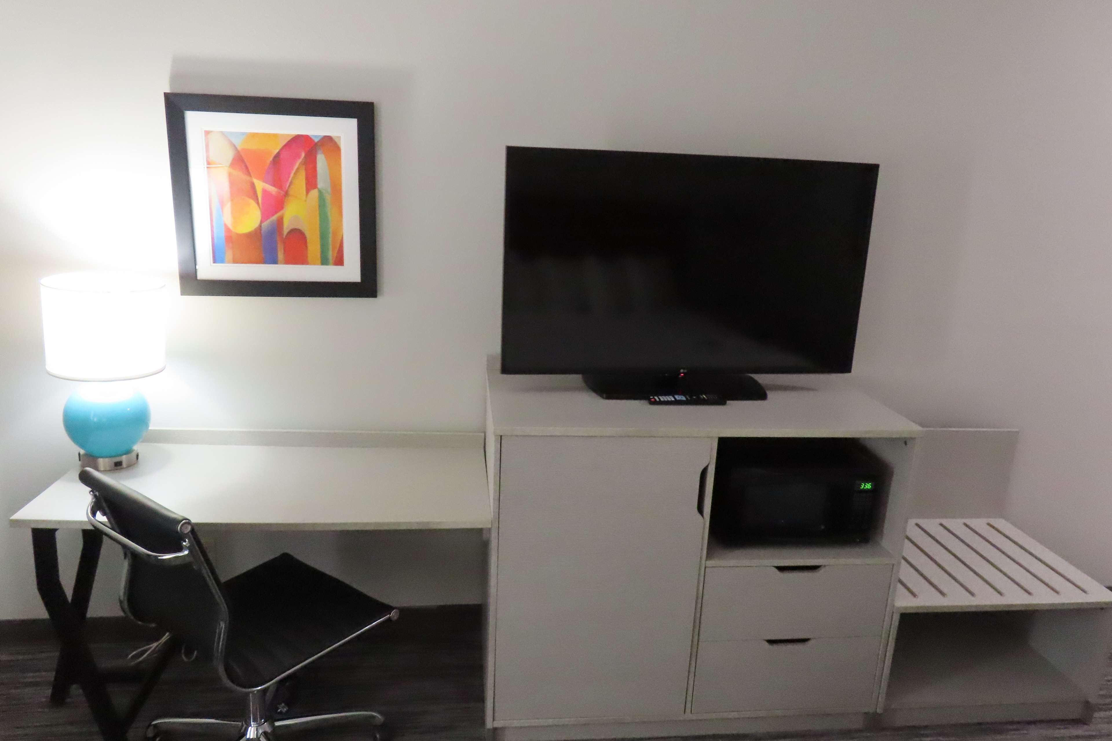 premium bedding, down duvets, desk, laptop workspace