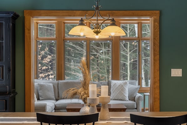 Smart TV, fireplace, video games, books