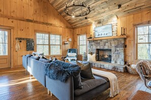 TV connectée, cheminée, jeux vidéo, livres