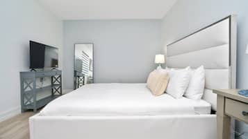 2 bedrooms, desk, iron/ironing board, travel crib