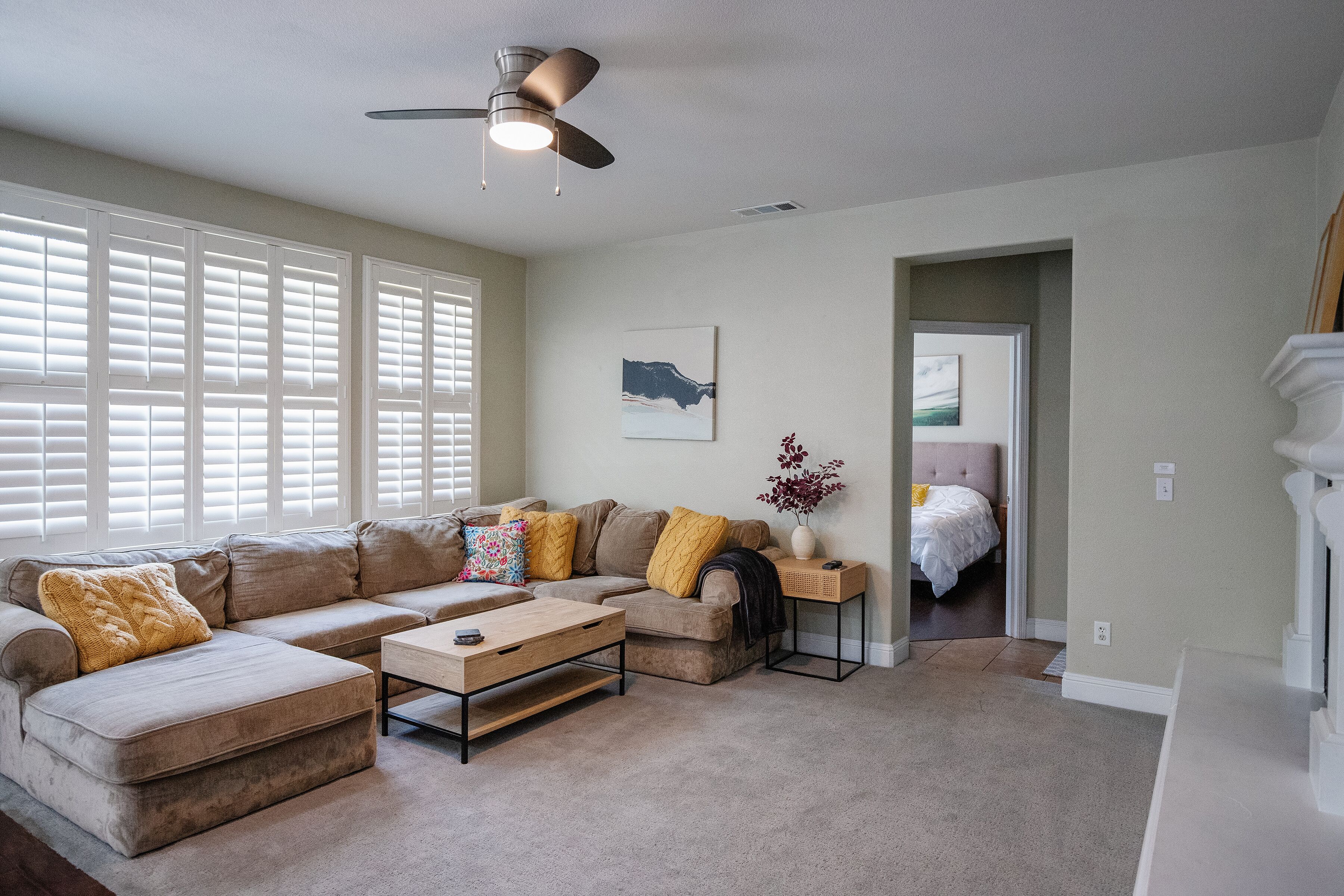 Una Smart TV, una chimenea, videojuegos, un reproductor de DVD