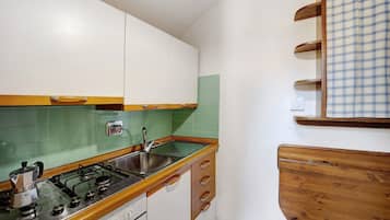 Fridge, oven, stovetop, cookware/dishes/utensils