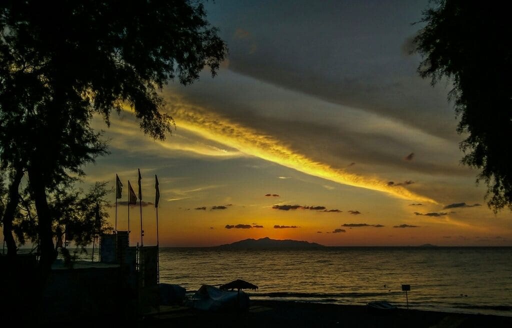 beach nearby, black sand