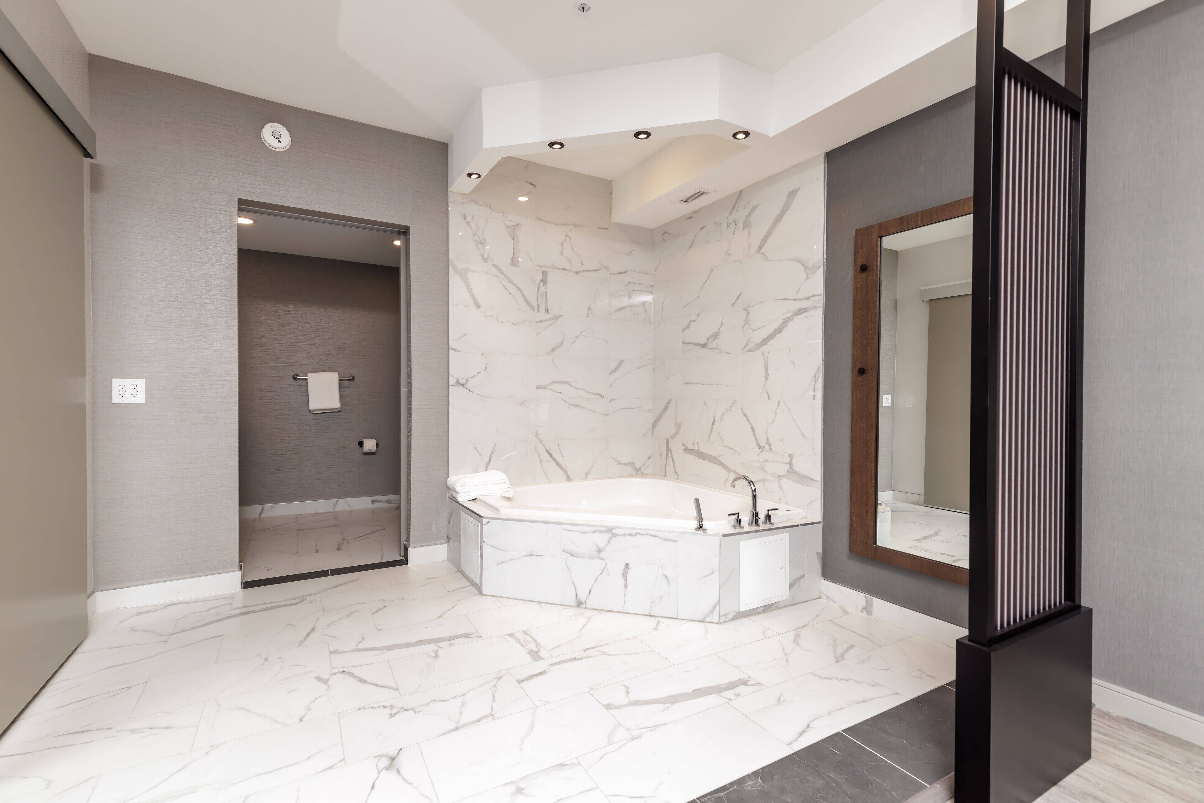 suite, 1 king bed with sofa bed (specialty) | bathroom | shower, free toiletries, hair dryer, towels