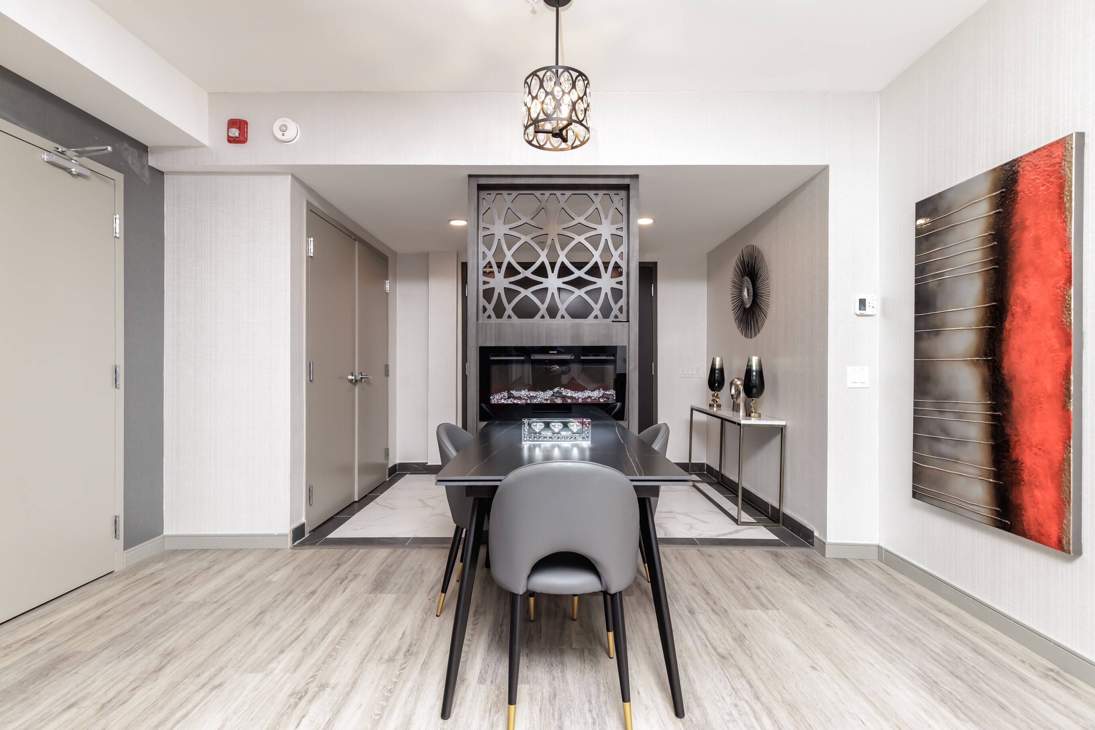 suite, 1 king bed with sofa bed (specialty) | living area | 55-inch flat-screen tv with cable channels, tv