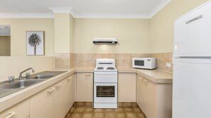 Fridge, microwave, oven, toaster