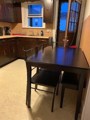 Enjoy cooking in this well-equipped kitchen with a coffee maker, dish soap, and a convenient dish rack.