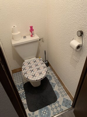 Baignoire, sèche-cheveux, papier toilette