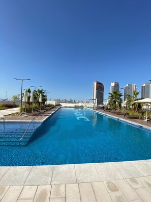Outdoor pool, a heated pool