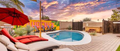 Outdoor pool, a heated pool