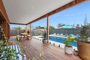 Piscina externa, piscina aquecida