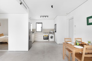 Full-sized fridge, microwave, stovetop, dishwasher - Elegant 2BD Apartment in Jaffa Area (Tel Aviv)