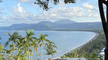 On the beach, beach towels