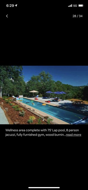 Outdoor pool - Starview Ranch: 3 homes w/ 7 bdrms, pool, sauna, spa & gym on 50 beautiful acres (Miramonte)