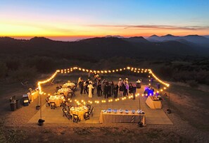 Outdoor banquet area