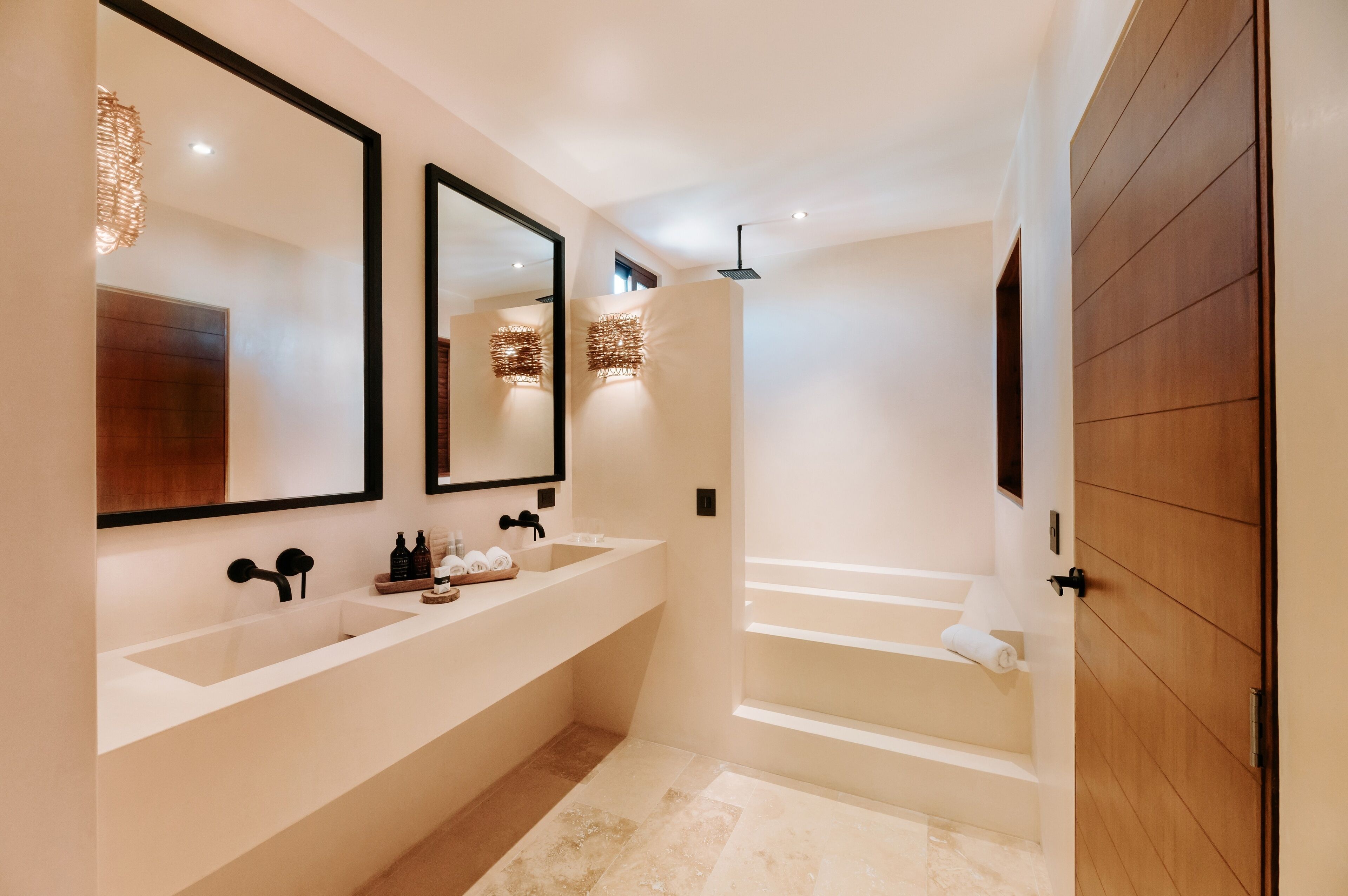 eco-friendly toiletries, hair dryer, bathrobes, towels