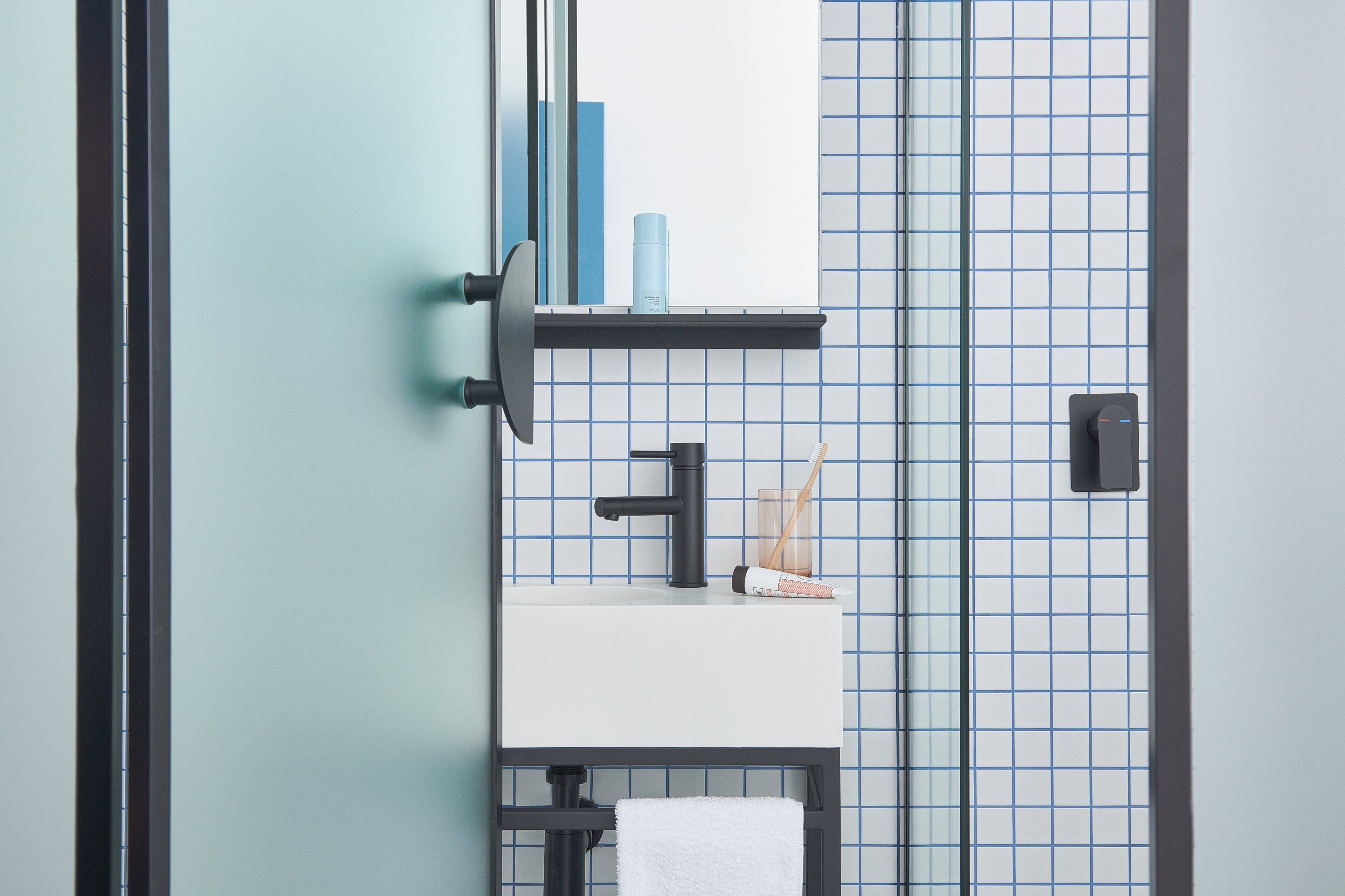 shower, eco-friendly toiletries, hair dryer, towels