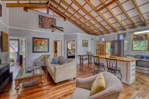 TV, DVD player, books, video library - Luxury Air-conditioed home in Cahuita, 4 min walk from the beach! (Limón Province)