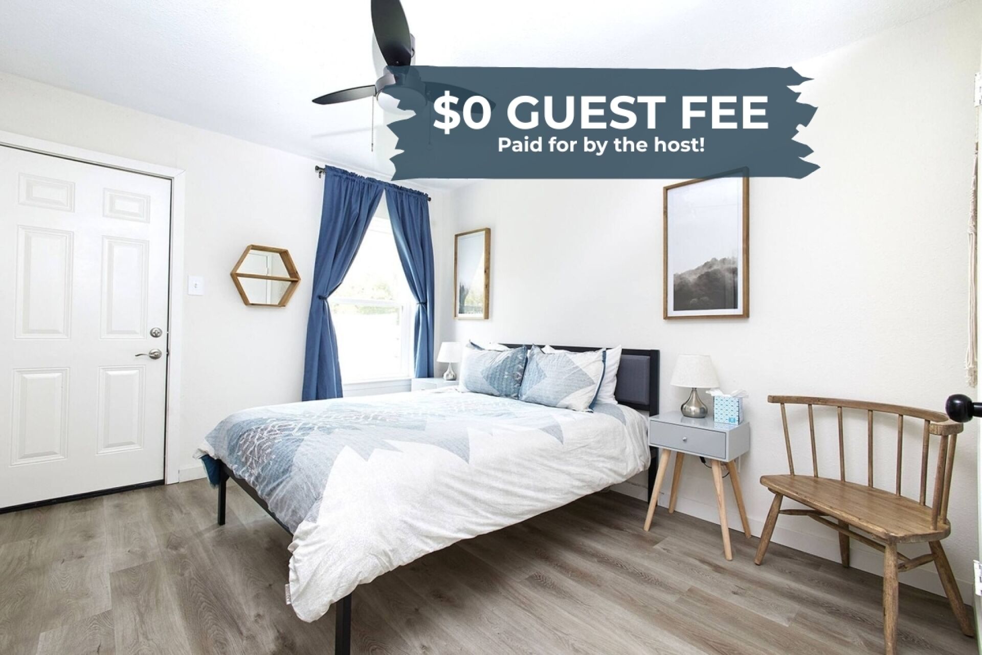 2 bedrooms, iron/ironing board, travel crib, WiFi (free)