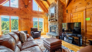 TV, lareira, DVD player