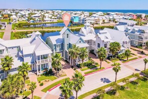 Stunning ocean views and well-manicured lawns surround this coastal neighborhood.