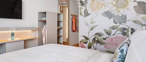 Hypo-allergenic bedding, desk, laptop workspace, soundproofing