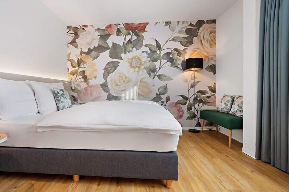 Hypo-allergenic bedding available, desk, laptop workspace, soundproofing