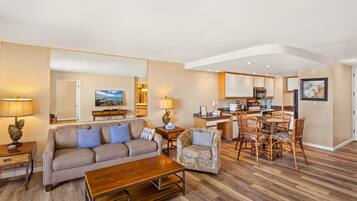 Condo, Multiple Beds, Ocean View (#535 - No Pets) | Living area | TV