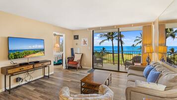 Condo, Multiple Beds, Ocean View (#535 - No Pets) | Living area | TV