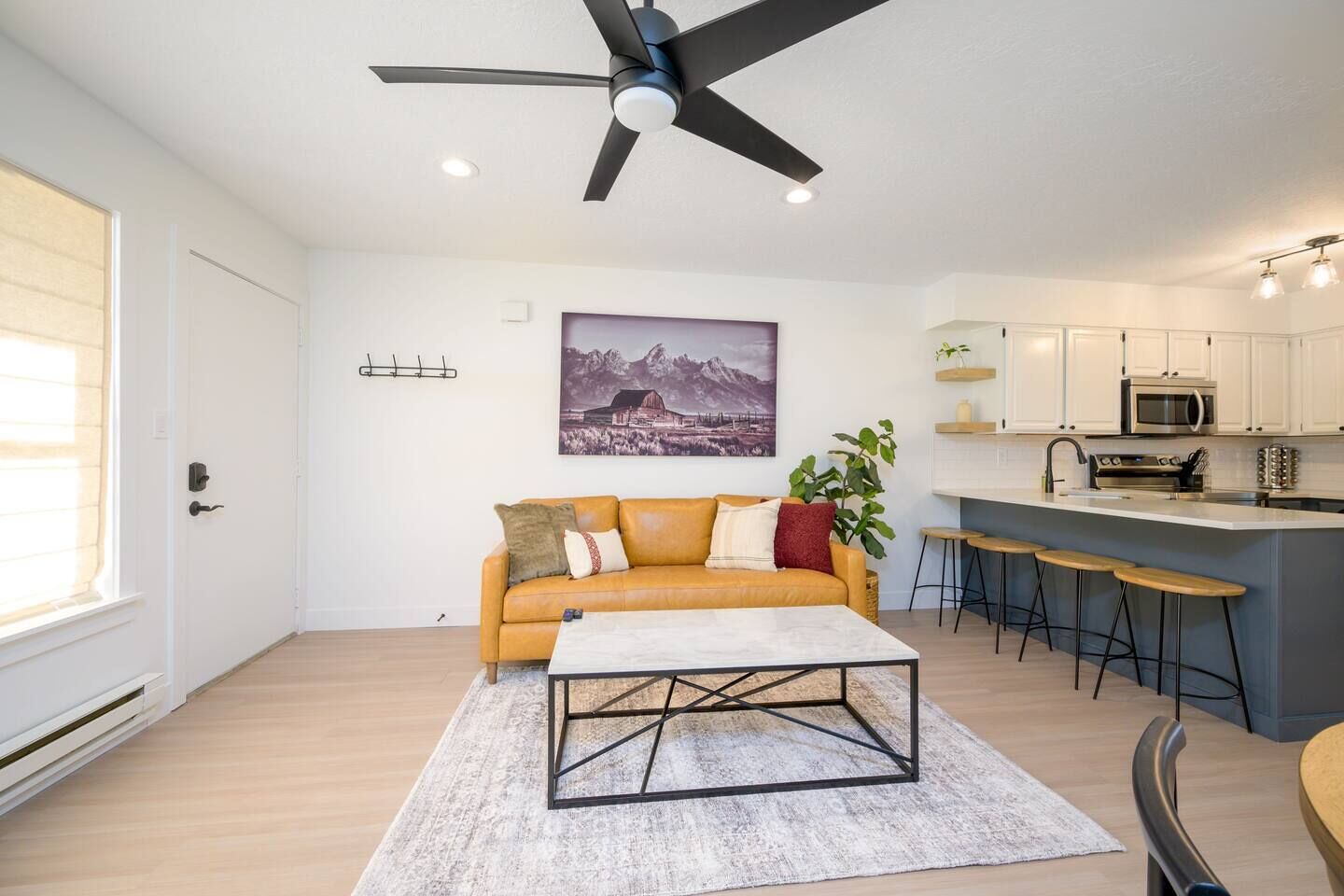 Smart TV, fireplace, foosball, table tennis