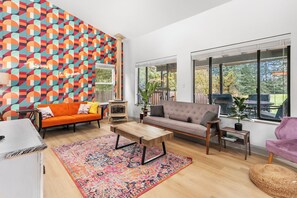 Smart TV, video games, DVD player, foosball