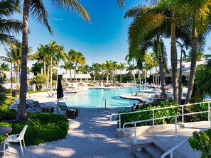 Outdoor pool, a heated pool
