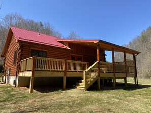 Exterior - New 2/2 Log Cabin, Rushing Trout Stream, Hot Tub, Fireplace, 8 Acres, WiFi (Deep Gap)