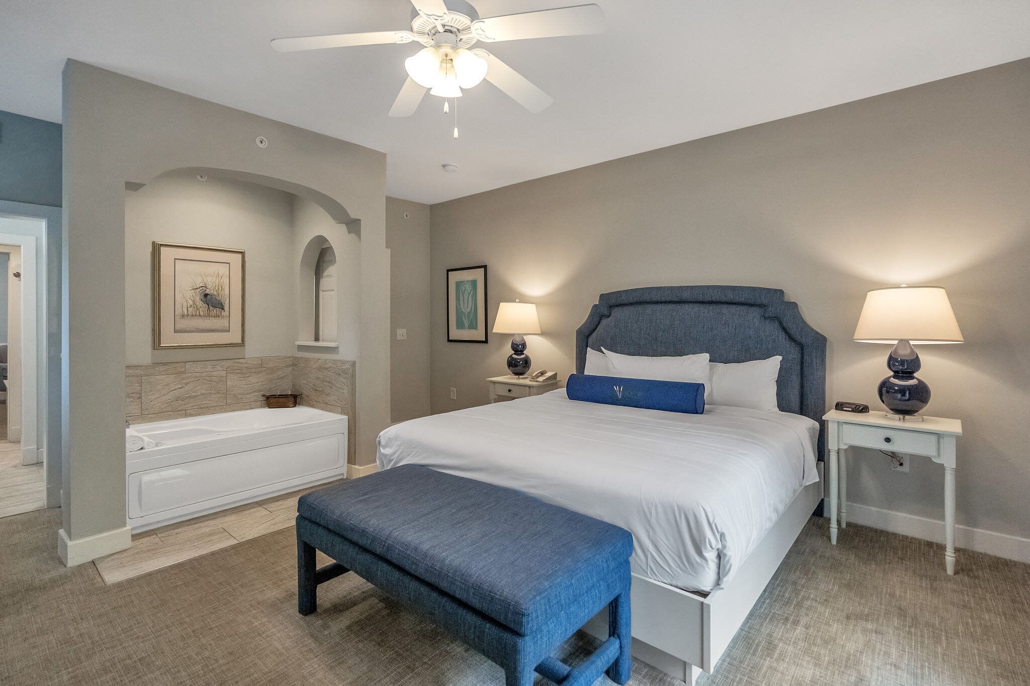 1 bedroom, laptop workspace, iron/ironing board, bed sheets