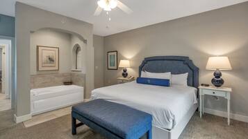 1 bedroom, laptop workspace, iron/ironing board, bed sheets