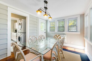 Enjoy self-service laundry facilities in this well-designed laundry room with a washer and dryer.