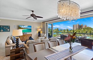 TV, DVD player, stereo - Maui Resort Rentals: Honua Kai – Incredible 5 Bedroom Oceanview Gem, Interior Courtyard, Sleep up to 16! (Lahaina)