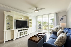 Condo, Multiple Beds, Patio (#11-337 - No Pets) | Living area | TV - Bahia Vista by Distinctive Beach Rentals (St. Petersburg)