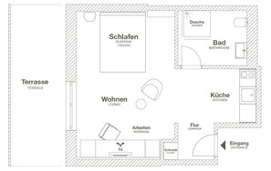 Appartement, balcon (Medium) | Plan d’étage