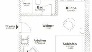 Floor plan - ipartment Wolfsburg @HOME by Best Western (Wolfsburg)