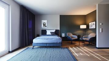 In-room safe, desk, laptop workspace, blackout drapes