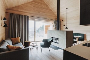 Deluxe Chalet | Living area - Peterhof Chalets (Zwischenwasser)