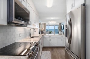 Fridge, microwave, oven, stovetop - Picturesque Ocean Views in this 2 Bedroom English Towers Condo with Indoor Pool! (Ocean City)