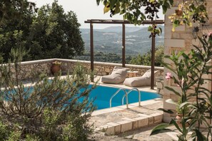 Outdoor pool - Koules Estate-Helianthus, with Pool & BBQ,an Agricultural barn for Nature lovers (Rethymno)
