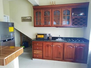 Microwave, coffee/tea maker, paper towels, kitchen islands - Taveras 1 Apartment 1A (Puerto Plata)