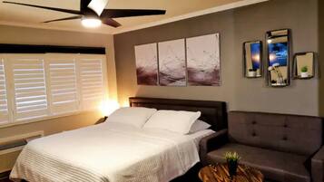 1 habitación, tabla de planchar con plancha, wifi gratis y ropa de cama