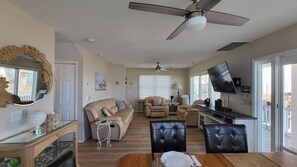 Smart TV, DVD player, table football, ping pong