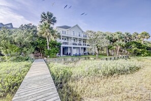 Exterior - Wonderful coastal home with ocean & creek views, Ping-Pong table, & dock (Edisto Beach)