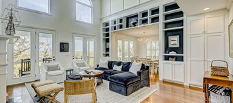 Wonderful coastal home with ocean & creek views, Ping-Pong table, & dock