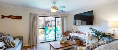 TV, ping pong, books